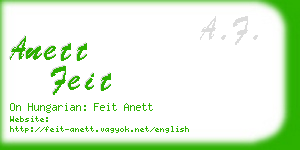anett feit business card